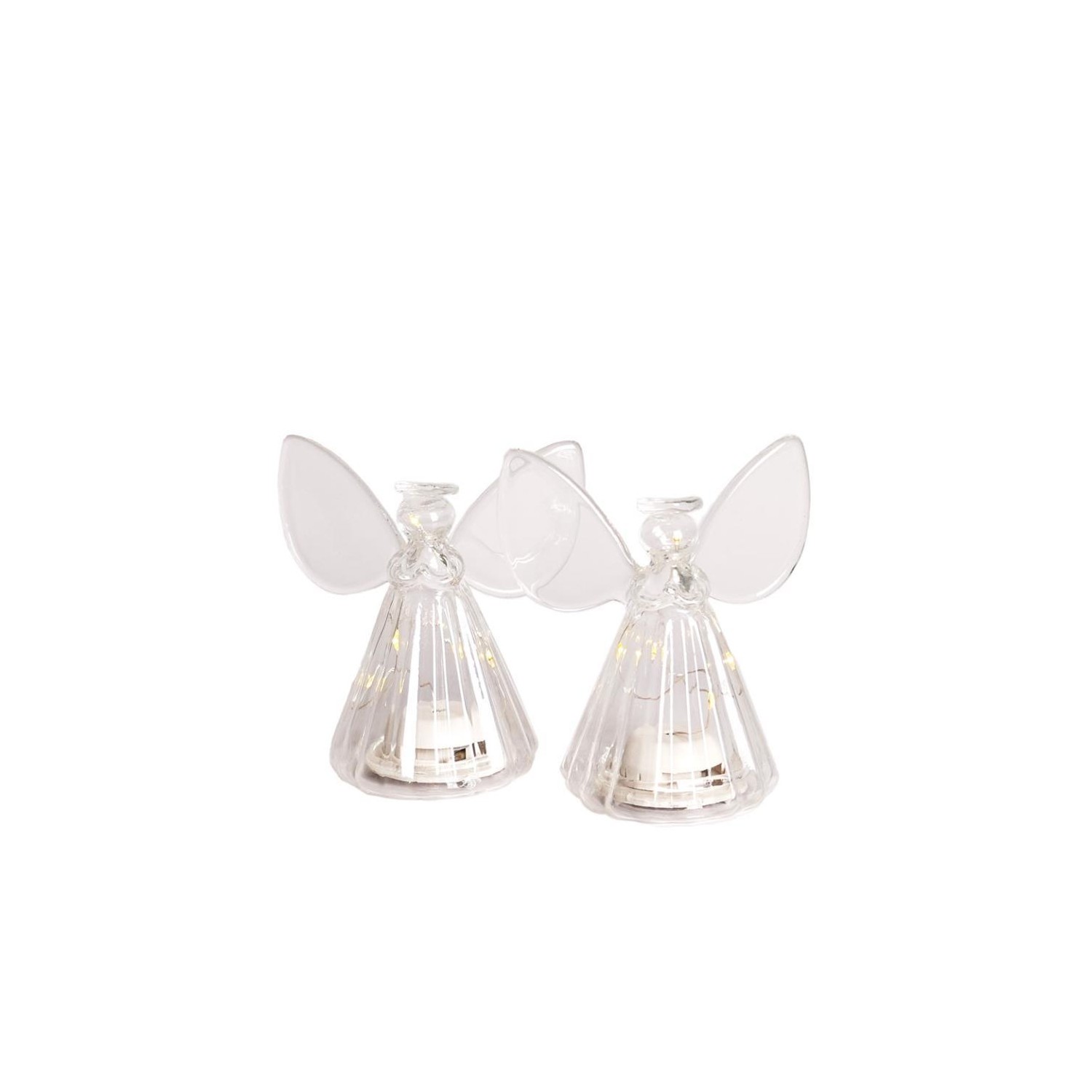 Adorno Sirius Iris Angel 2PCS H10cm Transparente