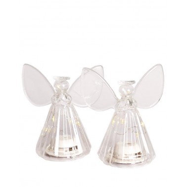 Adorno Sirius Iris Angel 2PCS H10cm Transparente