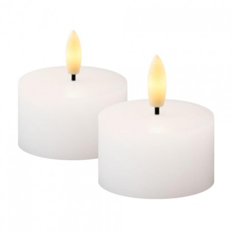 Sille Tealight 2 pcs  set  Ø4 5cm  H5 2cm  Blanco