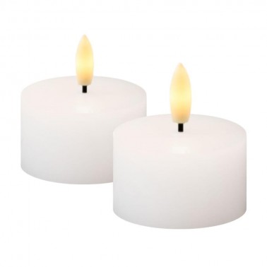 Sille Tealight 2 pcs  set  Ø4 5cm  H5 2cm  Blanco