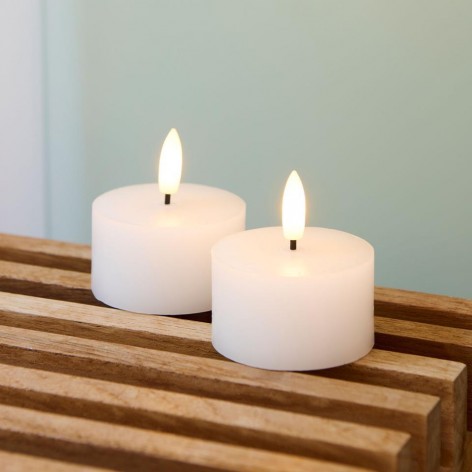 Sille Tealight 2 pcs  set  Ø4 5cm  H5 2cm  Blanco