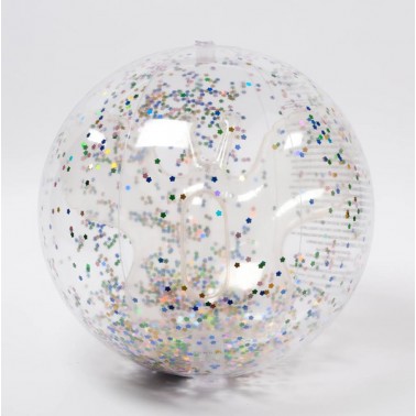 3D Inflatable Beach Ball Cotton Candy Glitter