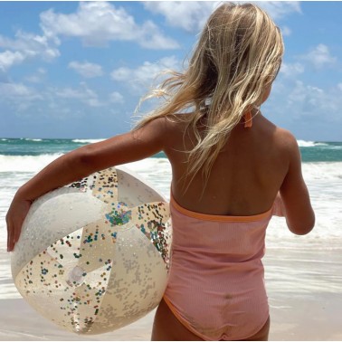 Inflatable Beach Ball Cotton Candy Glitter