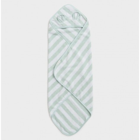 Baby Character Towel Duck Sage Stripe