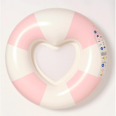 Luxe Tube Pool Ring Stole My Heart Pink Stripe