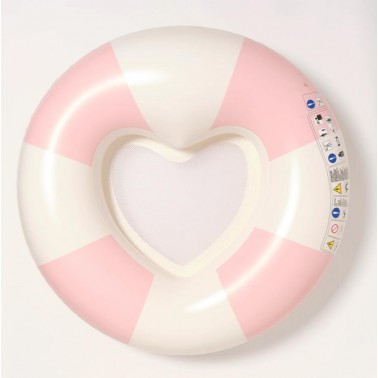 Luxe Tube Pool Ring Stole My Heart Pink Stripe