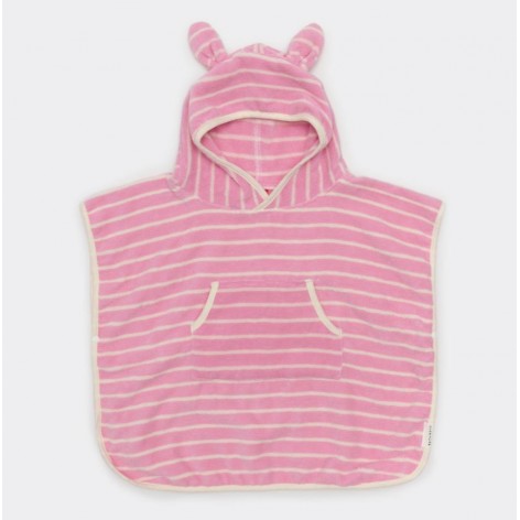 Kids Character Hooded Towel Cotton Candy Pink Stri