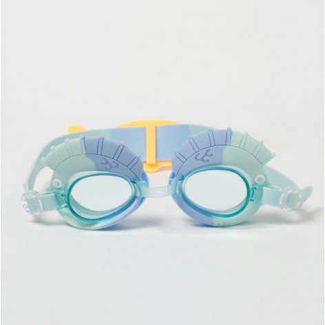 Kids Swim Goggles Finn the Fish Aqua Blue