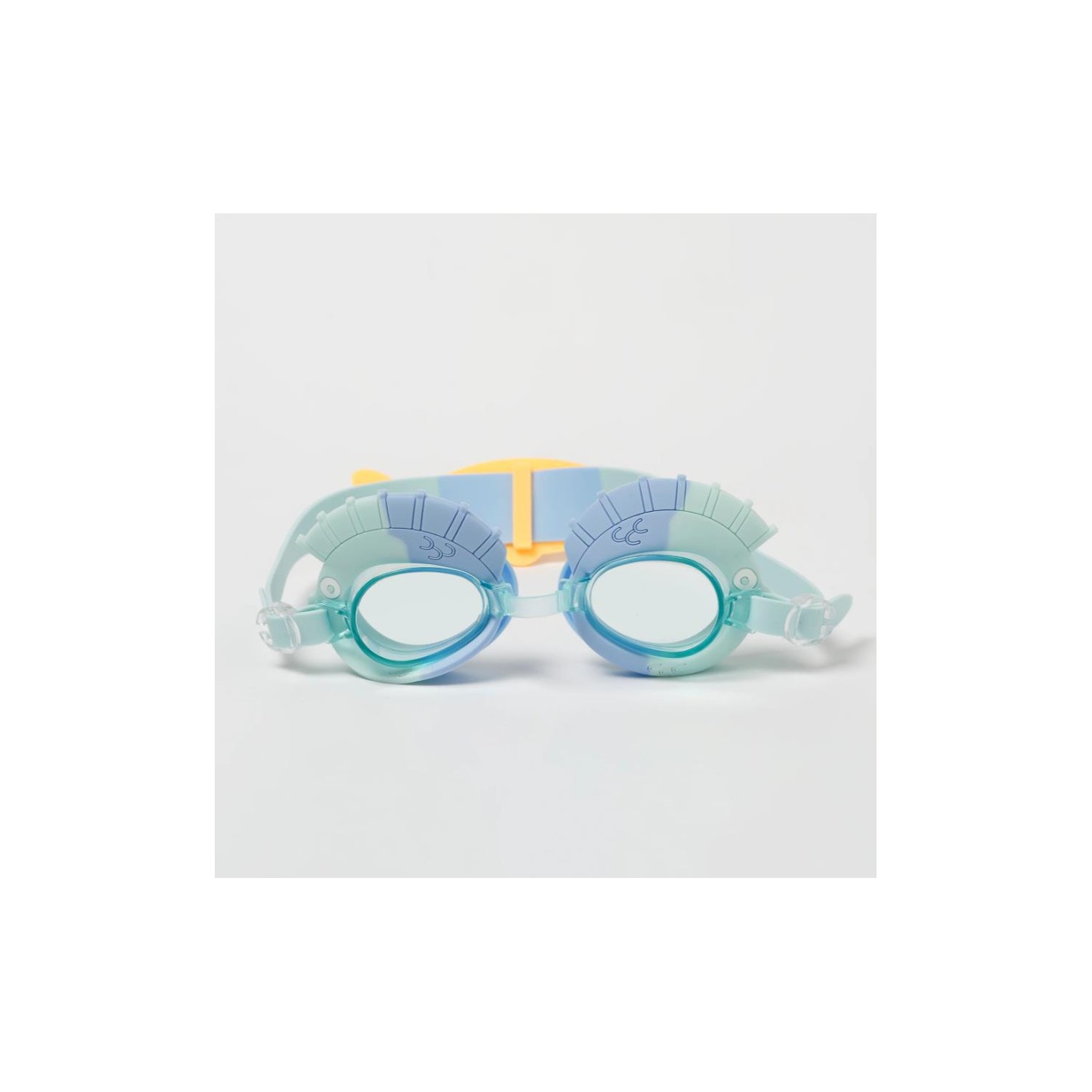 Kids Swim Goggles Finn the Fish Aqua Blue