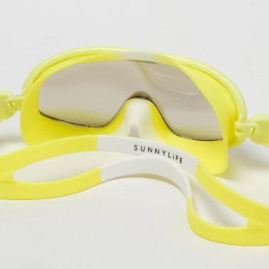 Kids Swim Mask Salty the Shark Neon Yellow