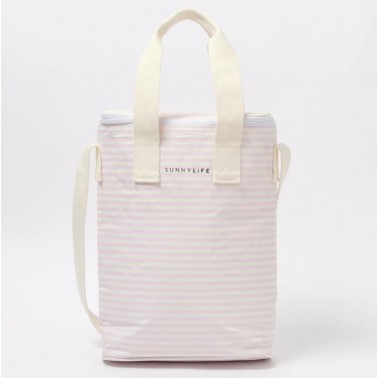 Light Cooler Drinks Bag Lazy Days Pink Stripe