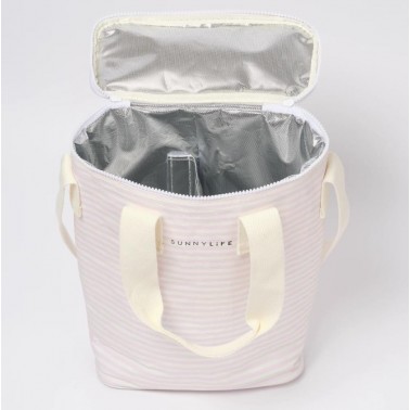 Light Cooler Drinks Bag Lazy Days Pink Stripe