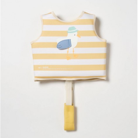 Kids Swim Vest 1-2 Sid the Seagull Mustard Stripe