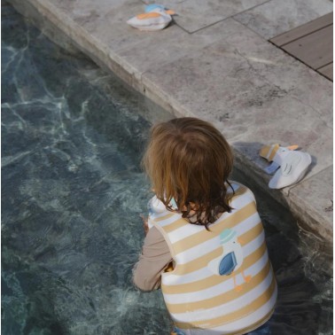 Kids Swim Vest 3-6 Sid the Seagull Mustard Stripe