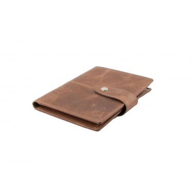 Porta Pasaportes Air Tag Piel Brushed Brown