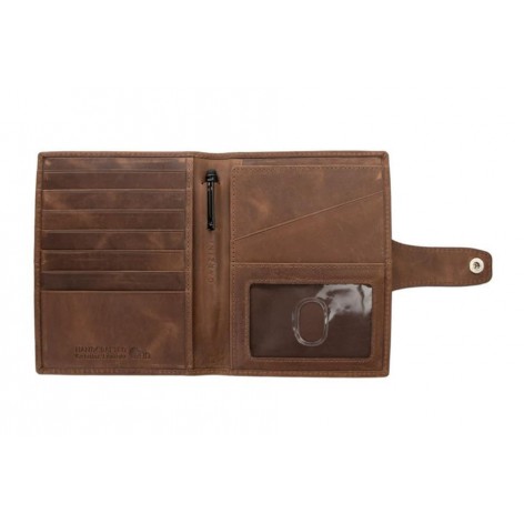 Porta Pasaportes Air Tag Piel Brushed Brown