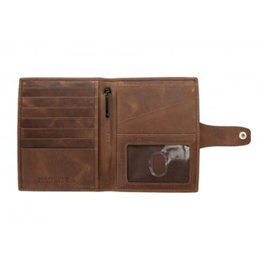 Porta Pasaportes Air Tag Piel Brushed Brown