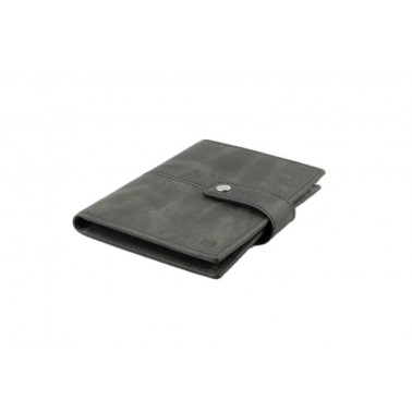 Porta Pasaportes Air Tag Piel Brushed Black