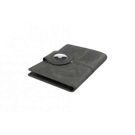 Porta Pasaportes Air Tag Piel Brushed Black