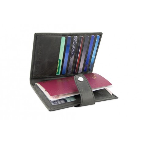 Porta Pasaportes Air Tag Piel Brushed Black