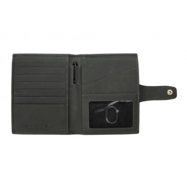 Porta Pasaportes Air Tag Piel Brushed Black