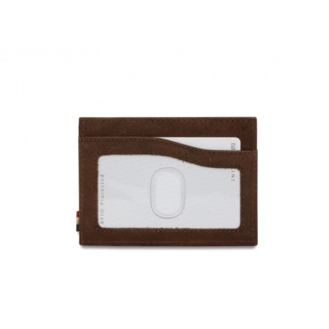 Tarjetero 'Leggera' ID Window Piel Brushed Brown