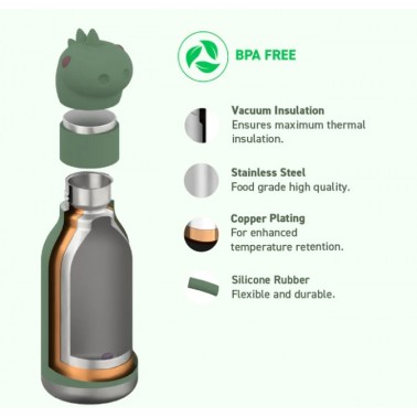 Botella Asobu Bestie Dinosaurio 475ml
