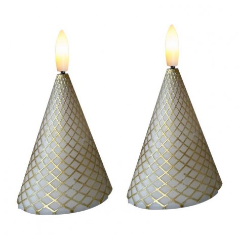 Cilja 2 pcs   White/gold Ø5 7xH8cm