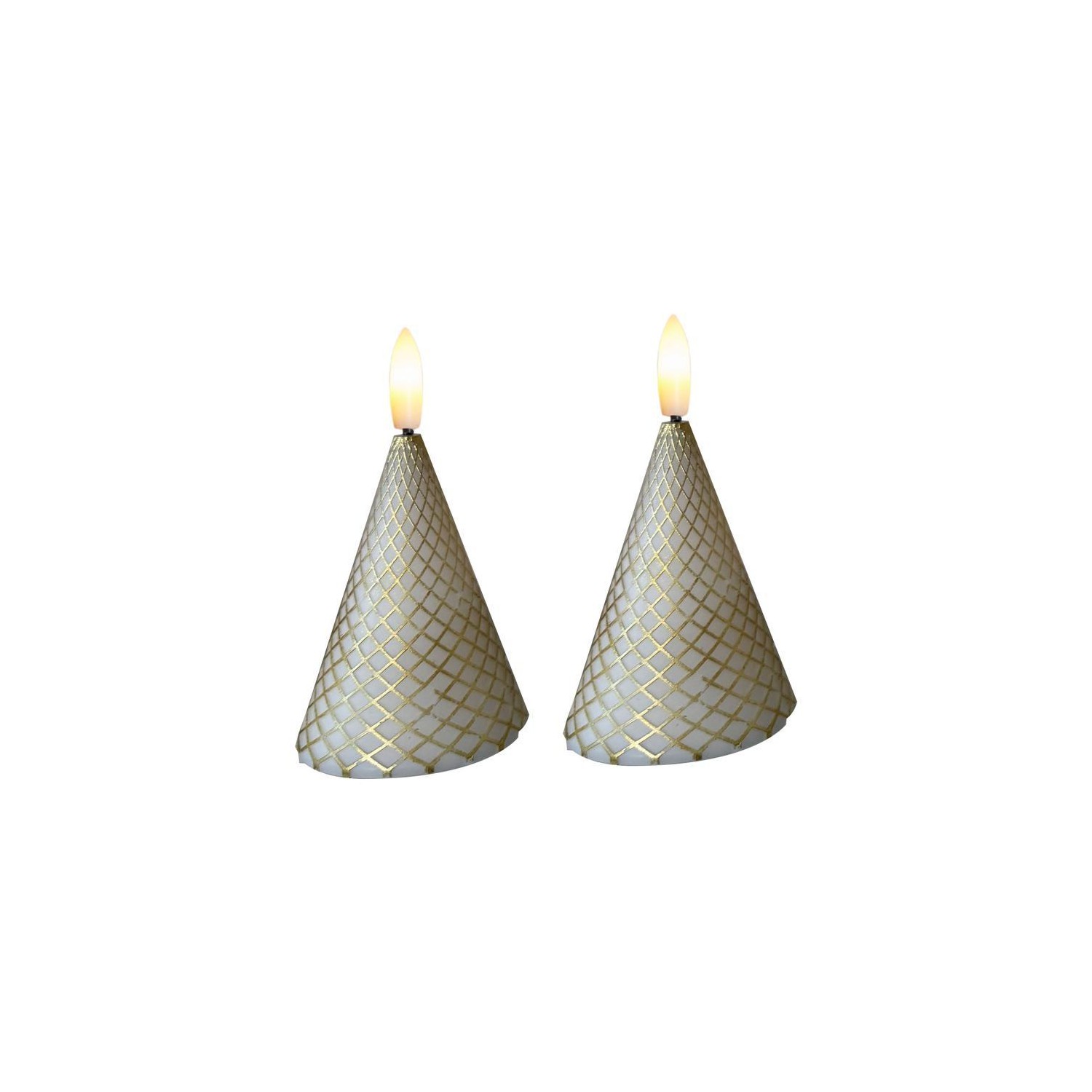 Cilja 2 pcs   White/gold Ø5 7xH8cm