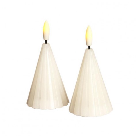 Laura lacquer Tree 2 pcs   White Ø5 7xH8cm