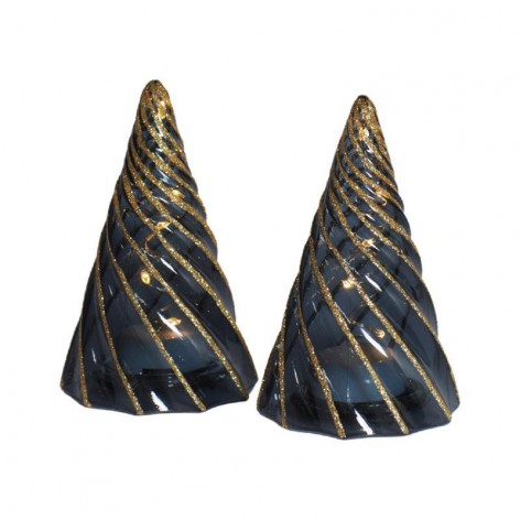 Vilma Tree 2 pcs   Black/Gold Ø6cmx11 cm