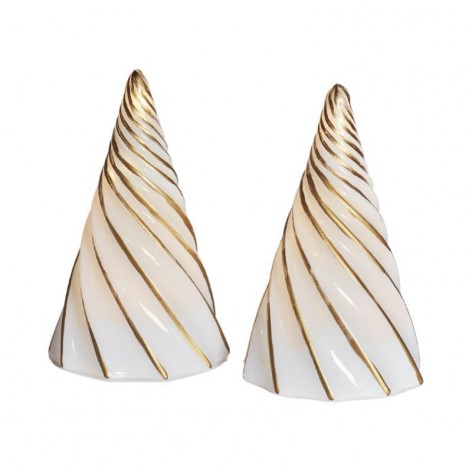 Vilma Tree 2 pcs   White/Gold Ø6cmx11 cm