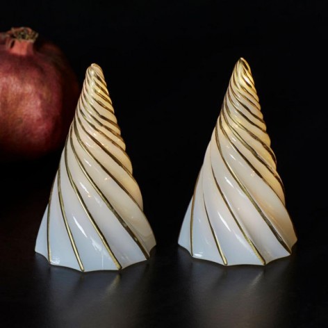 Vilma Tree 2 pcs   White/Gold Ø6cmx11 cm