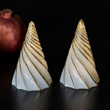 Vilma Tree 2 pcs   White/Gold Ø6cmx11 cm
