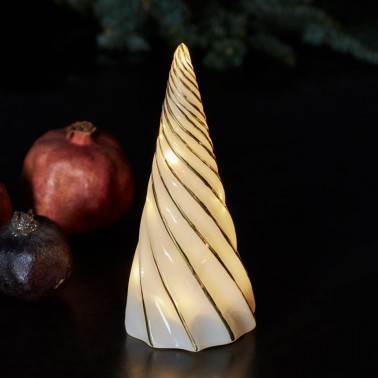 Vilma Tree  White/Gold Ø9 5xH19cm