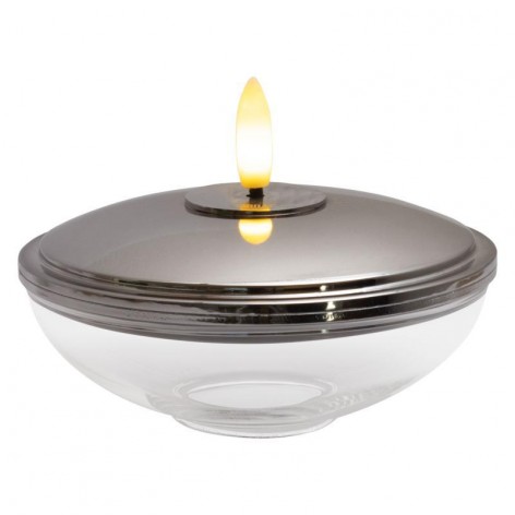 Lia Genopladelig Ø9 9cmxH5  Chrome H5xØ10cm