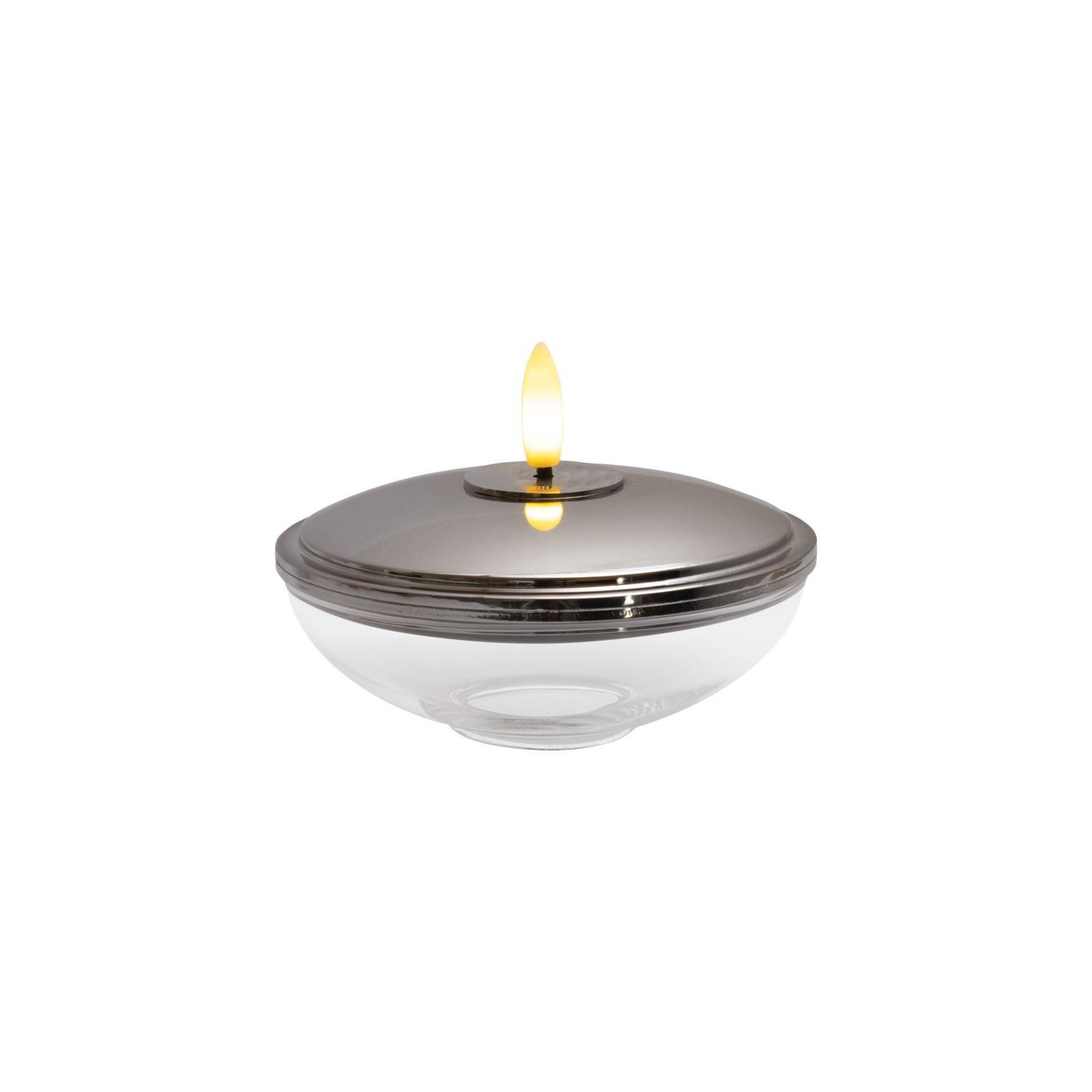 Lia Genopladelig Ø9 9cmxH5  Chrome H5xØ10cm
