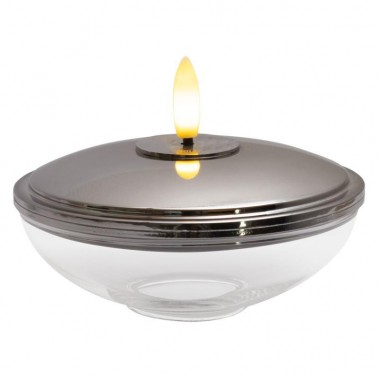Lia Genopladelig Ø9 9cmxH5  Chrome H5xØ10cm