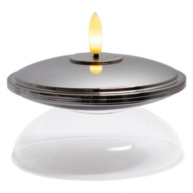 Lia Genopladelig Ø9 9cmxH5  Chrome H5xØ10cm