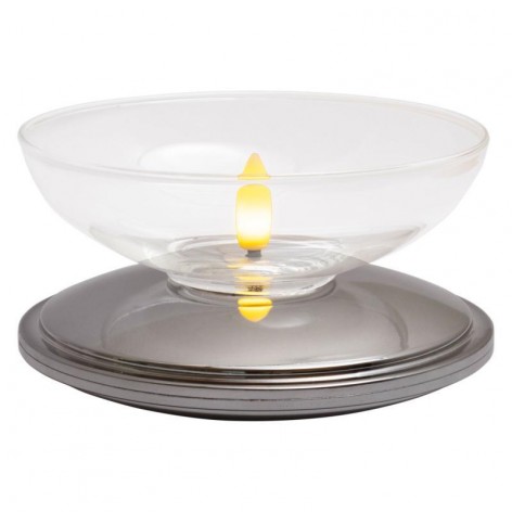 Lia Genopladelig Ø9 9cmxH5  Chrome H5xØ10cm