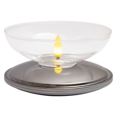 Lia Genopladelig Ø9 9cmxH5  Chrome H5xØ10cm