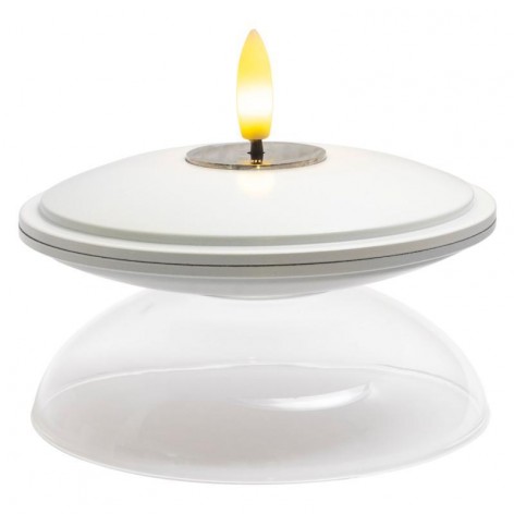 Lia Genopladelig Ø9 9cmxH5  White H5xØ10cm