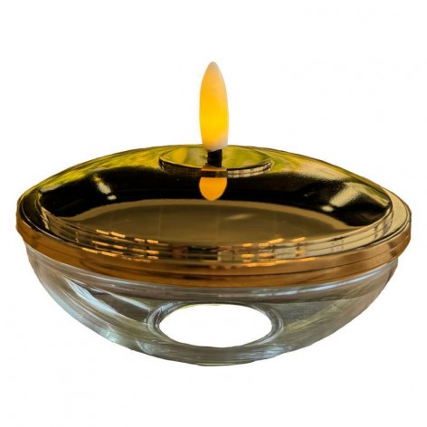 Lia Genopladelig Ø9 9cmxH5  Gold H5xØ10cm