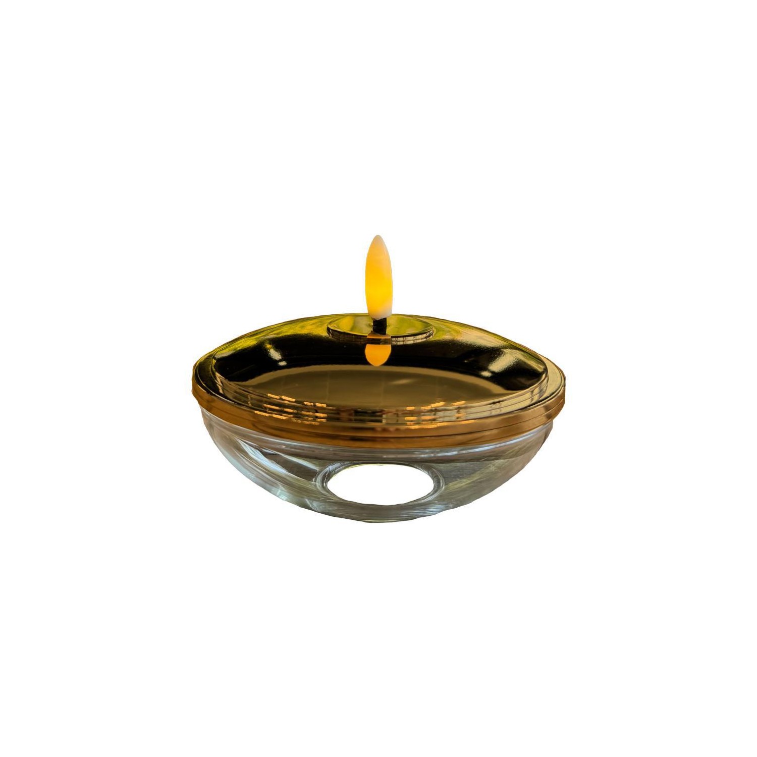 Lia Genopladelig Ø9 9cmxH5  Gold H5xØ10cm