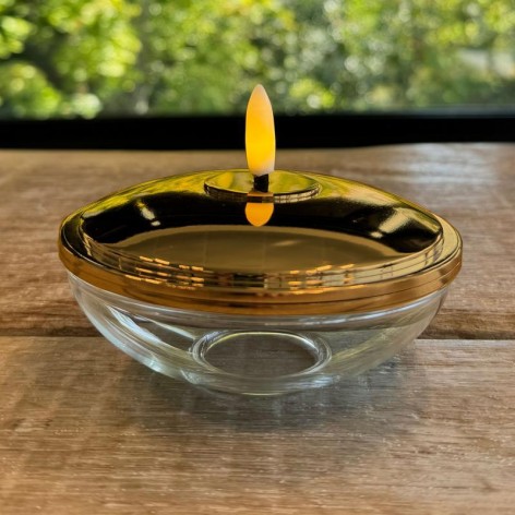 Lia Genopladelig Ø9 9cmxH5  Gold H5xØ10cm
