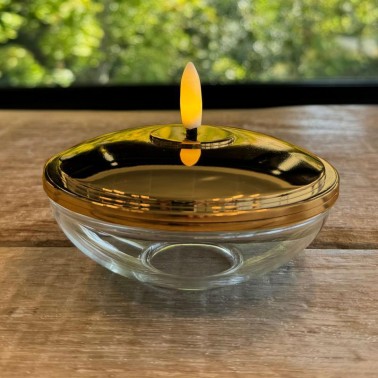 Lia Genopladelig Ø9 9cmxH5  Gold H5xØ10cm