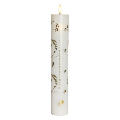 Sille Calendar candle  White  Ø4 8xH28 9cm