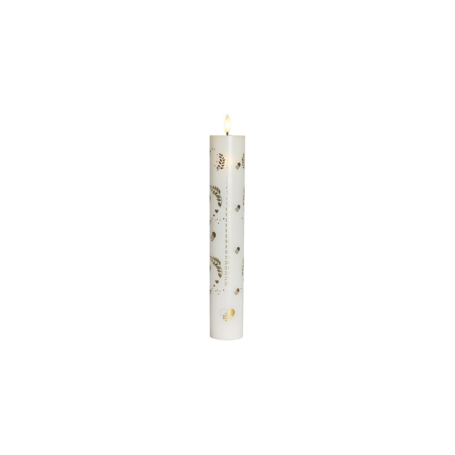 Sille Calendar candle  White  Ø4 8xH28 9cm