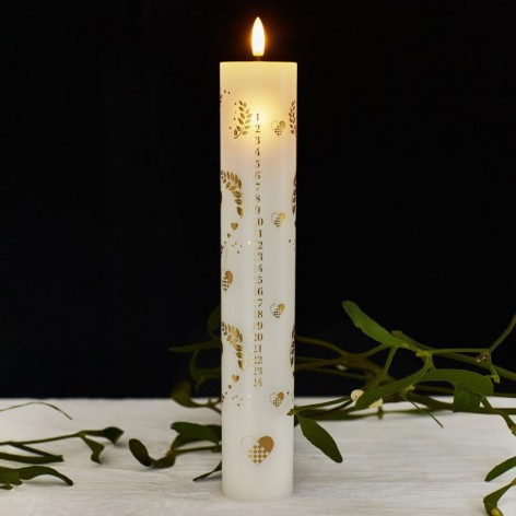 Sille Calendar candle  White  Ø4 8xH28 9cm