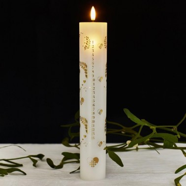 Sille Calendar candle  White  Ø4 8xH28 9cm